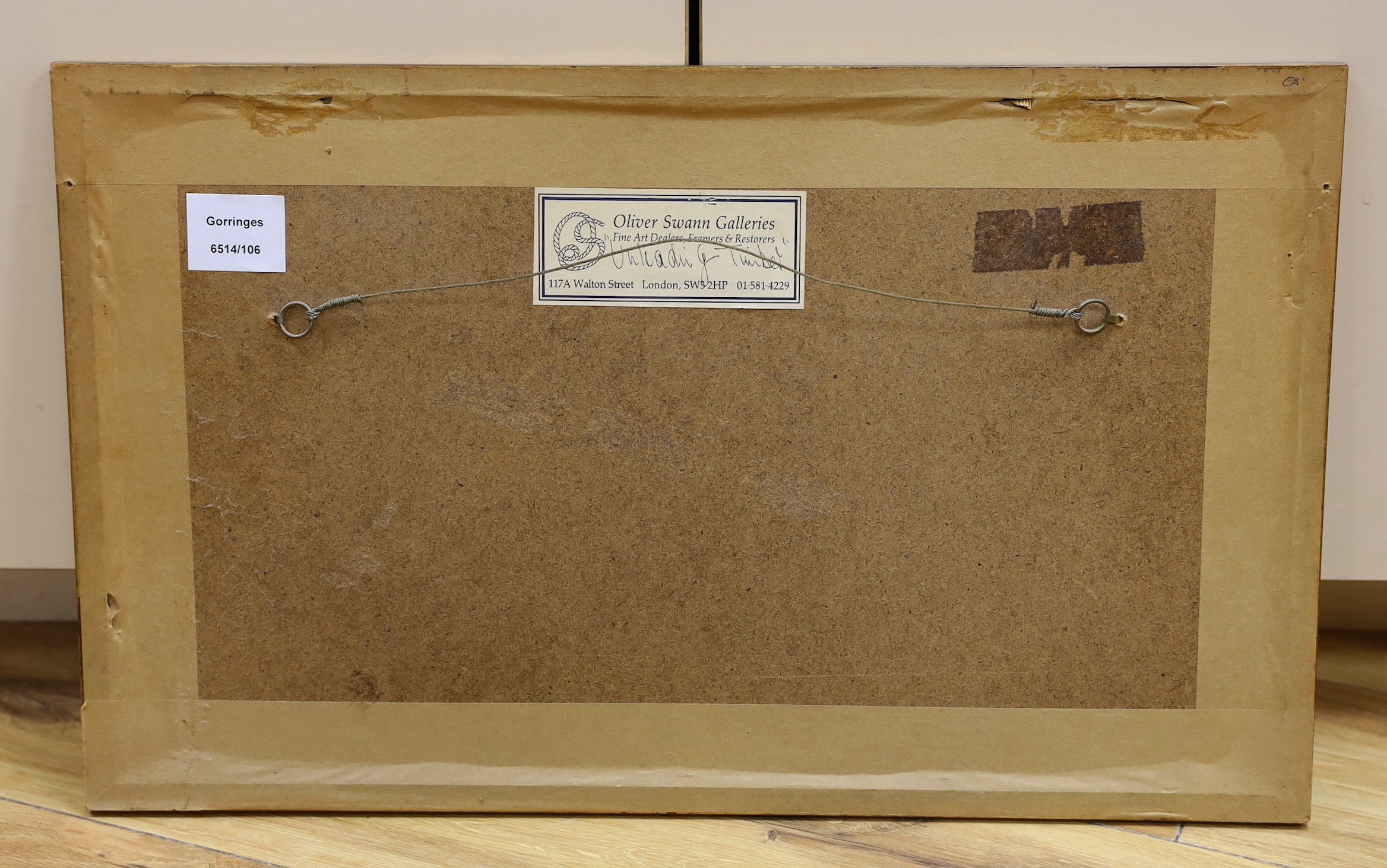William Lionel Wyllie (1851-1931), drypoint etching, 'Unloading timber', signed in pencil, 11 x 33cm